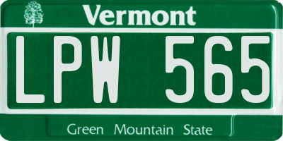 VT license plate LPW565