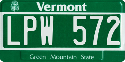 VT license plate LPW572