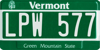 VT license plate LPW577