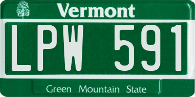 VT license plate LPW591