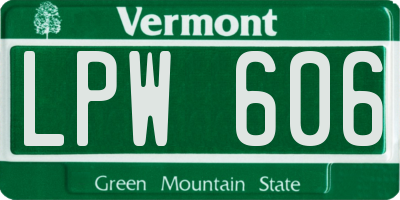 VT license plate LPW606