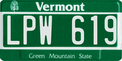 VT license plate LPW619