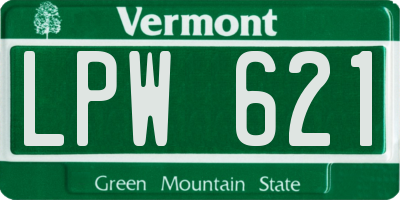 VT license plate LPW621
