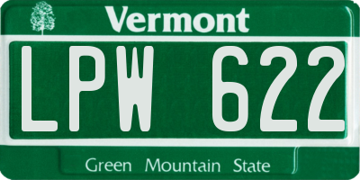 VT license plate LPW622