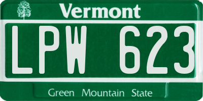 VT license plate LPW623