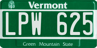 VT license plate LPW625