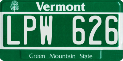 VT license plate LPW626