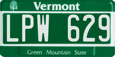 VT license plate LPW629