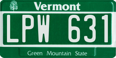 VT license plate LPW631