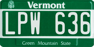 VT license plate LPW636