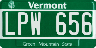 VT license plate LPW656