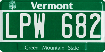 VT license plate LPW682