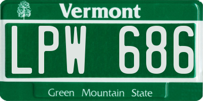 VT license plate LPW686