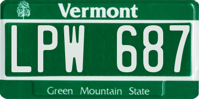 VT license plate LPW687
