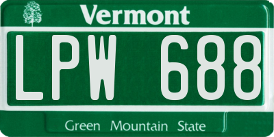 VT license plate LPW688