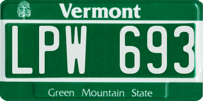 VT license plate LPW693