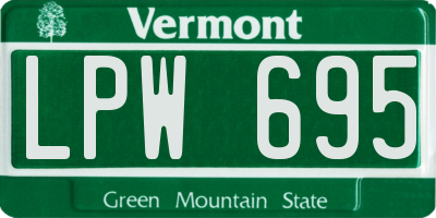 VT license plate LPW695