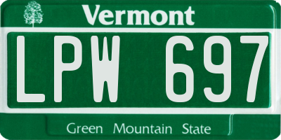 VT license plate LPW697