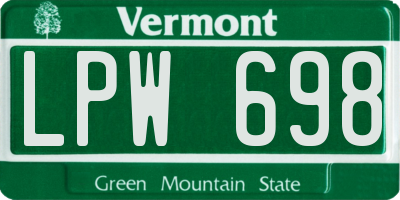 VT license plate LPW698