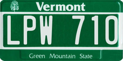 VT license plate LPW710