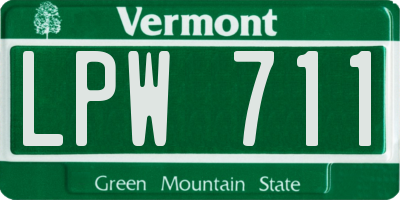 VT license plate LPW711