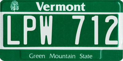 VT license plate LPW712