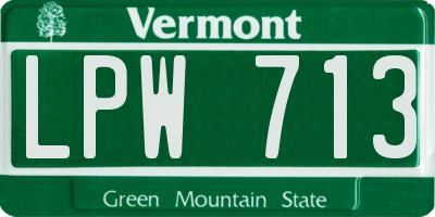 VT license plate LPW713