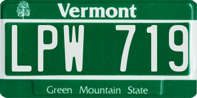 VT license plate LPW719