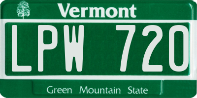 VT license plate LPW720