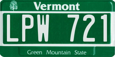 VT license plate LPW721