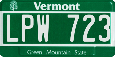 VT license plate LPW723