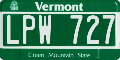 VT license plate LPW727