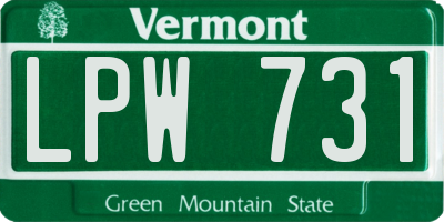 VT license plate LPW731