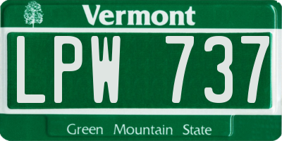 VT license plate LPW737