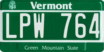VT license plate LPW764