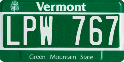 VT license plate LPW767