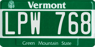 VT license plate LPW768