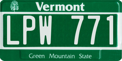 VT license plate LPW771