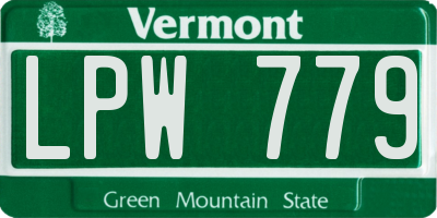 VT license plate LPW779