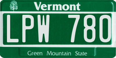 VT license plate LPW780