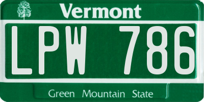 VT license plate LPW786