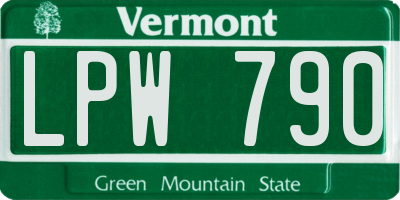 VT license plate LPW790