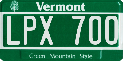 VT license plate LPX700