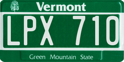 VT license plate LPX710