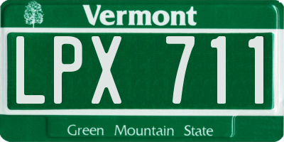 VT license plate LPX711