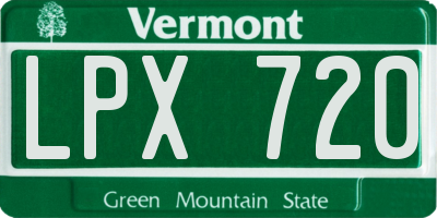 VT license plate LPX720