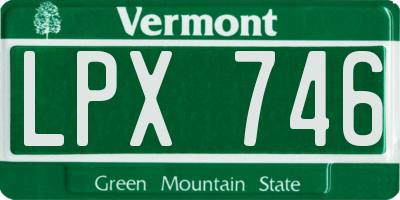 VT license plate LPX746