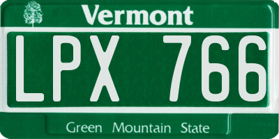 VT license plate LPX766