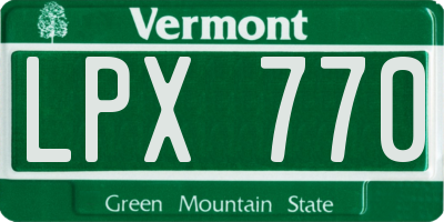 VT license plate LPX770