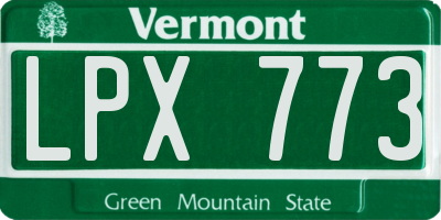 VT license plate LPX773